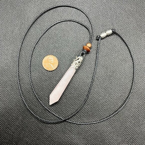 Rose Quartz Necklace Handcrafted - Picture 4 of 4